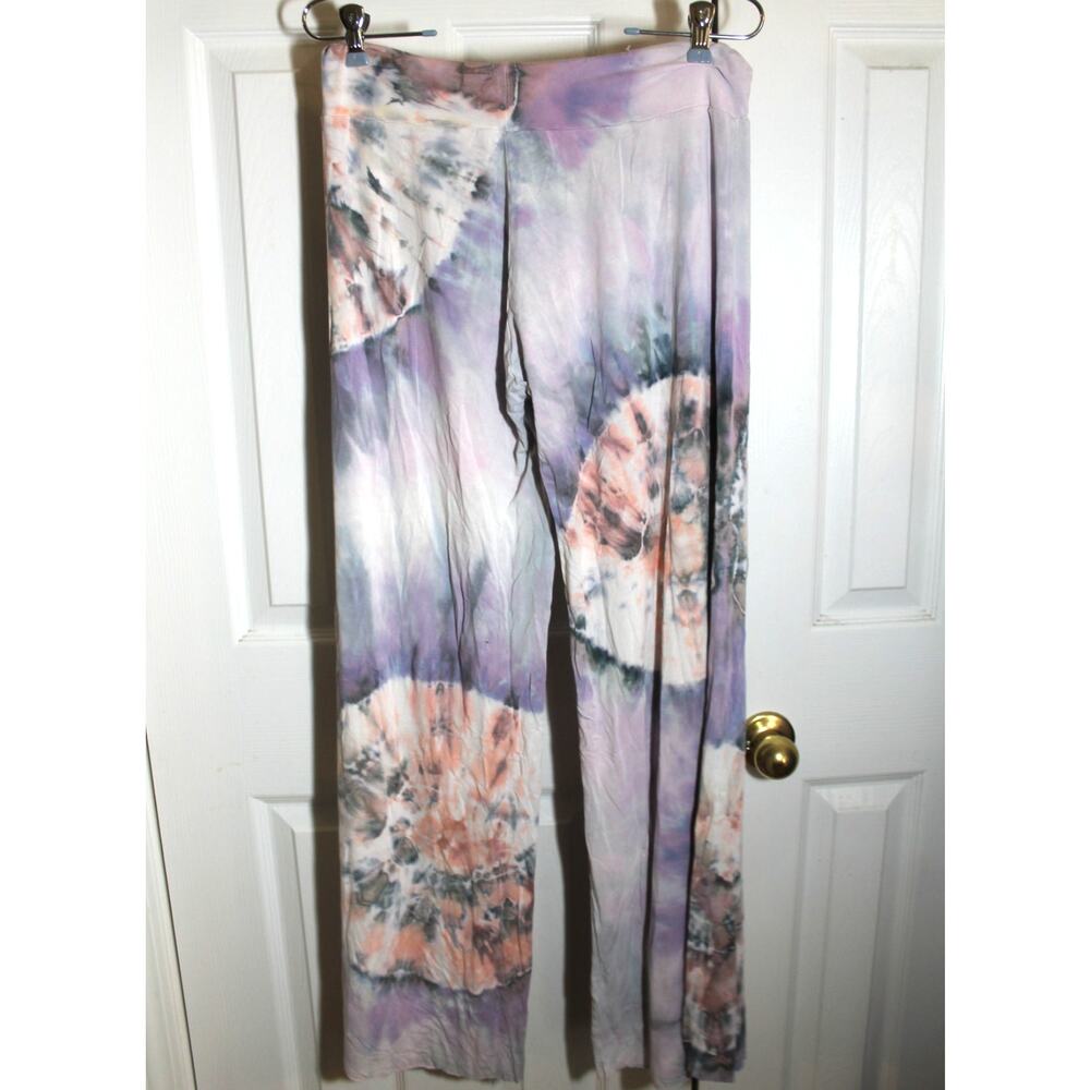 Brightly Twisted Tie Dye Wide Leg Lounge Pants sz L